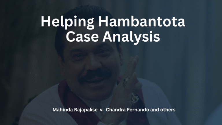 Helping Hambantota Case