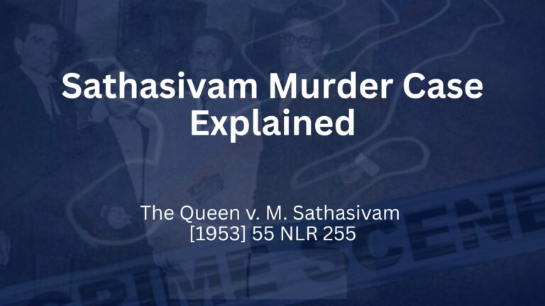 Sathasivam Murder Case Explained