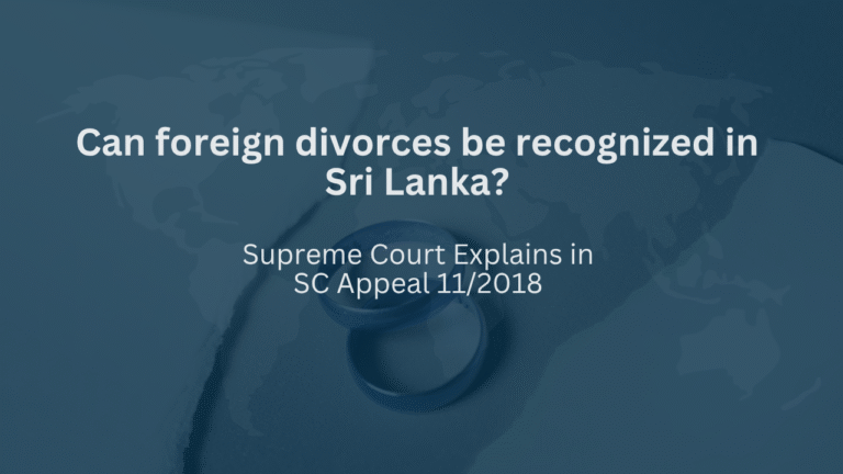 Can foreign divorces be recognized in Sri Lanka