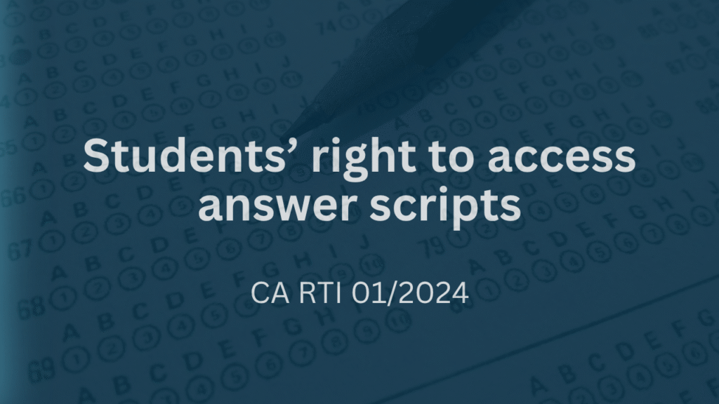 Students rights to access answer scripts