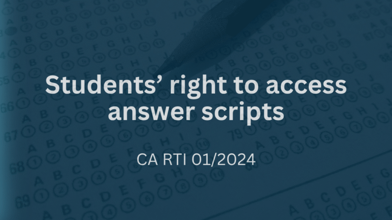 Students rights to access answer scripts