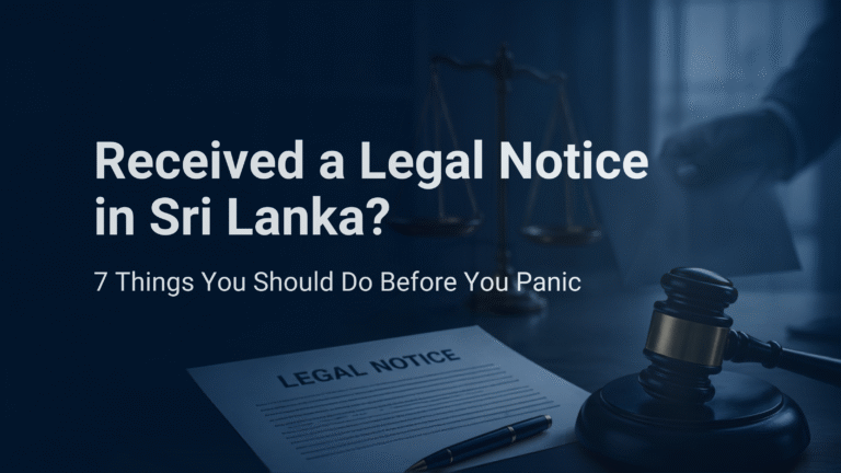 Legal notice in Sri Lanka