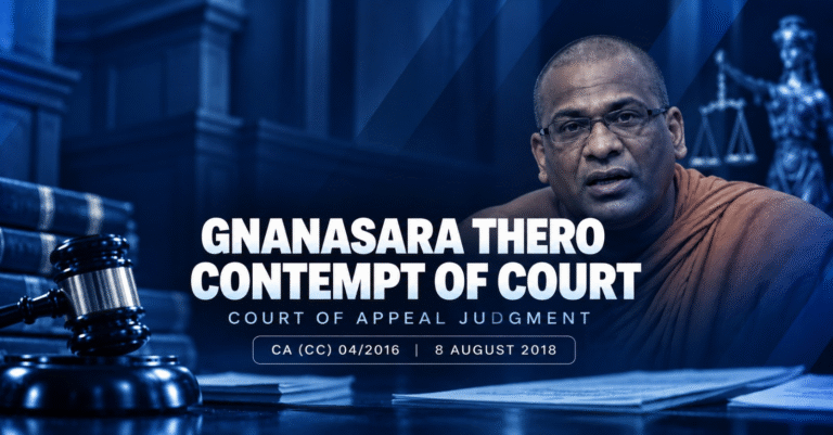 Gnanasara Thero - Contempt of Court Judgment